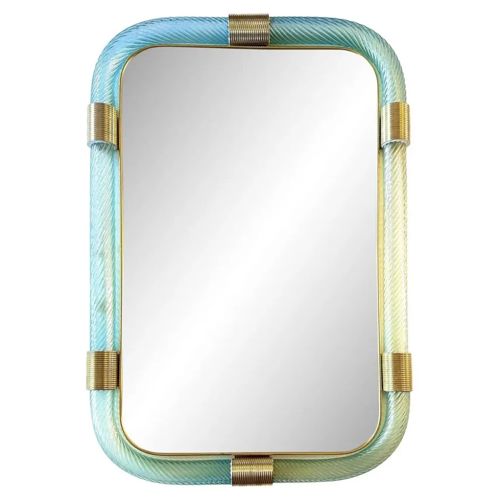 Miroir mural en verre de Murano "Torchon- Torciglione" Azzure de luxe