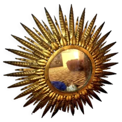 Miroir murale soleil lampe xxl géant illustrations vintage design