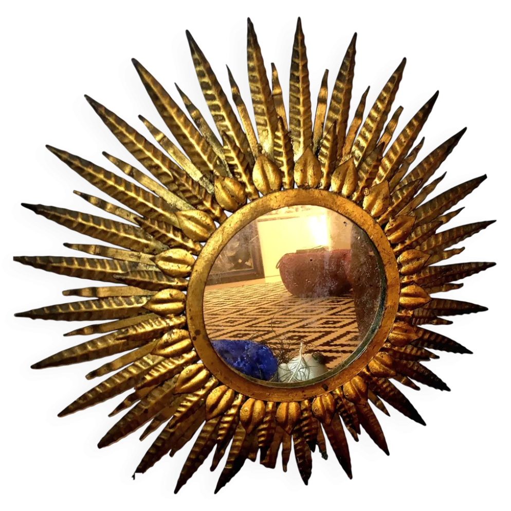 Miroir murale soleil lampe xxl géant illustrations vintage design