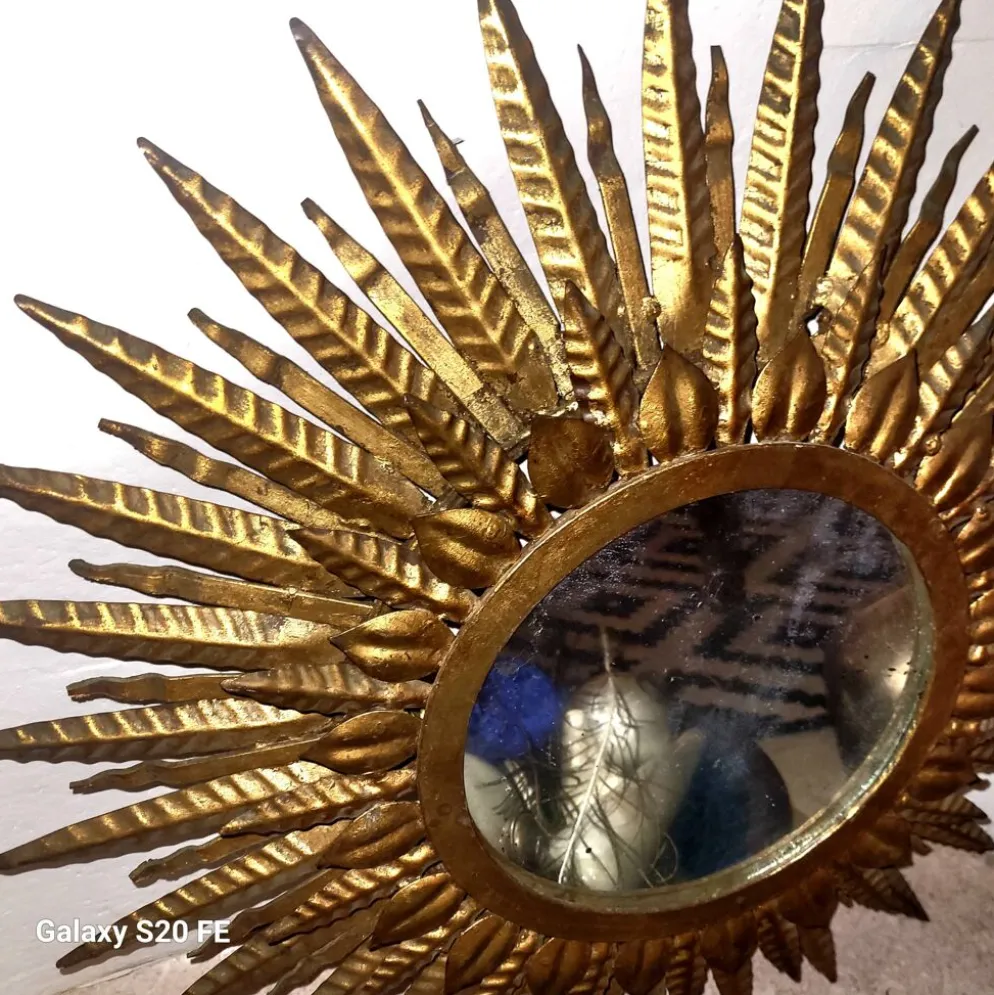 Miroir murale soleil lampe xxl géant illustrations vintage design
