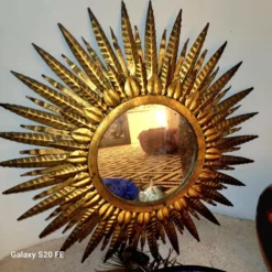 Miroir murale soleil lampe xxl géant illustrations vintage design