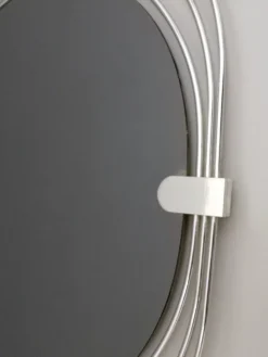 Miroir mural fumé avec cadre en métal chromé triple, Italie