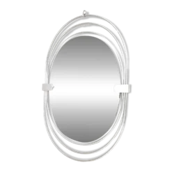 Miroir mural fumé avec cadre en métal chromé triple, Italie