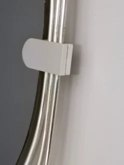 Miroir mural fumé avec cadre en métal chromé triple, Italie
