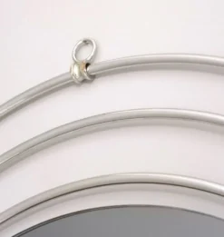 Miroir mural fumé avec cadre en métal chromé triple, Italie