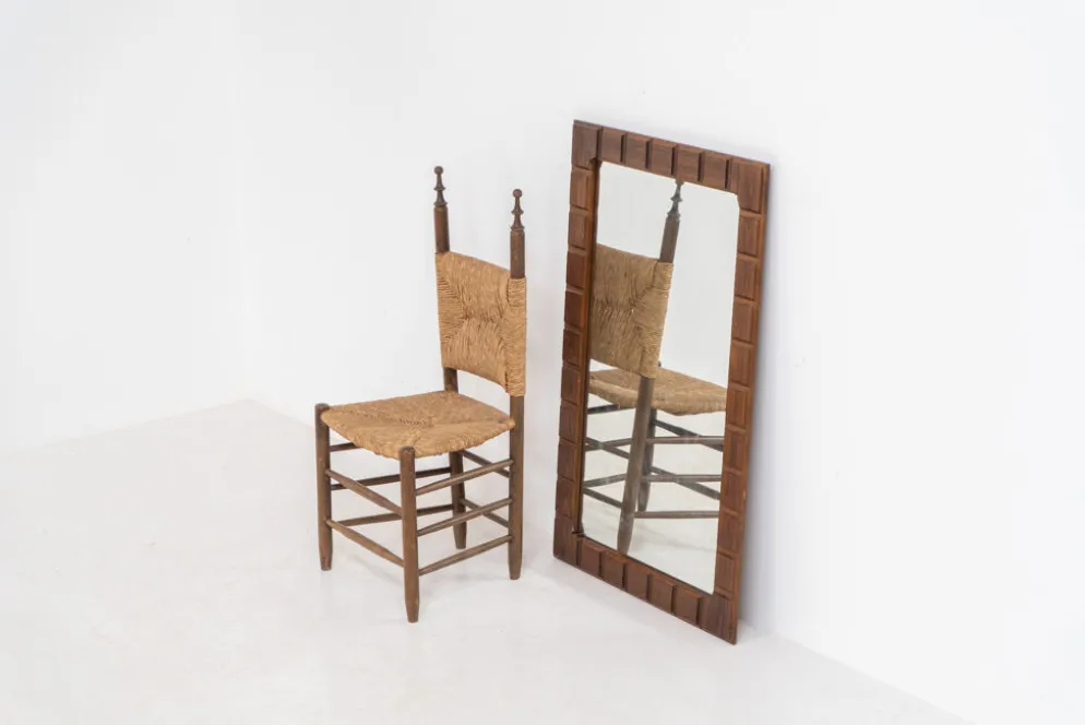 Miroir mural graphique sculptural