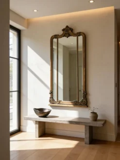Miroir mural italien ancien, 19e siècle.