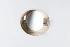 Miroir mural Mid-Century moderne avec appliques de Veca, Italie, 1960s