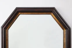 Miroir mural octogonal en bronze par Deknudt, Belgique, 20e siècle