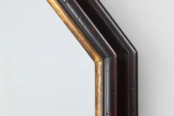 Miroir mural octogonal en bronze par Deknudt, Belgique, 20e siècle