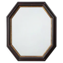 Miroir mural octogonal en bronze par Deknudt, Belgique, 20e siècle