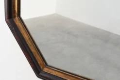 Miroir mural octogonal en bronze par Deknudt, Belgique, 20e siècle