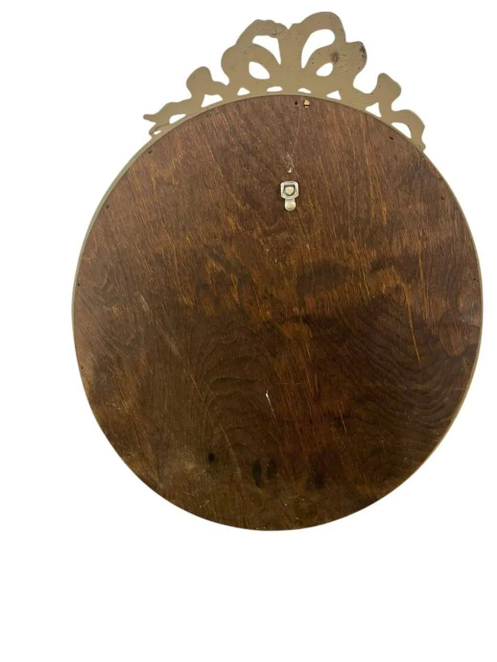 Miroir mural ovale baroque vintage à décor de noeud
