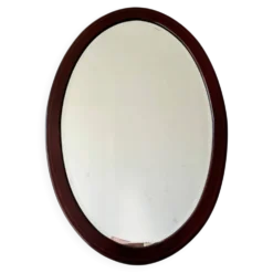 Miroir mural ovale en acajou ancien