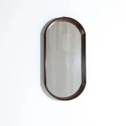 Miroir mural ovale moderniste, Italie années 1960