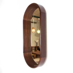 Miroir mural ovale moderniste, Italie années 1960