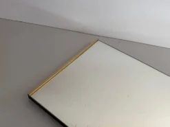 Miroir mural rectangulaire minimaliste à cadre en laiton, années 1960, Allemagne