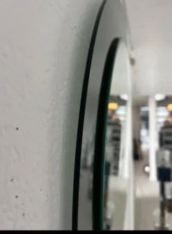 Miroir mural rond décoratif en verre fumé, objet de collection italien de l'ère spatiale