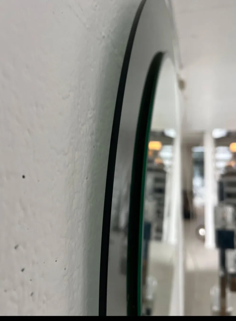 Miroir mural rond décoratif en verre fumé, objet de collection italien de l'ère spatiale