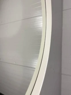 Miroir mural rond en bois blanc XXL, années 1960-1970