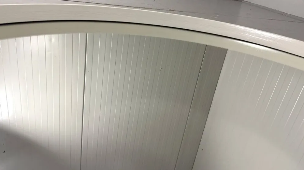Miroir mural rond en bois blanc XXL, années 1960-1970