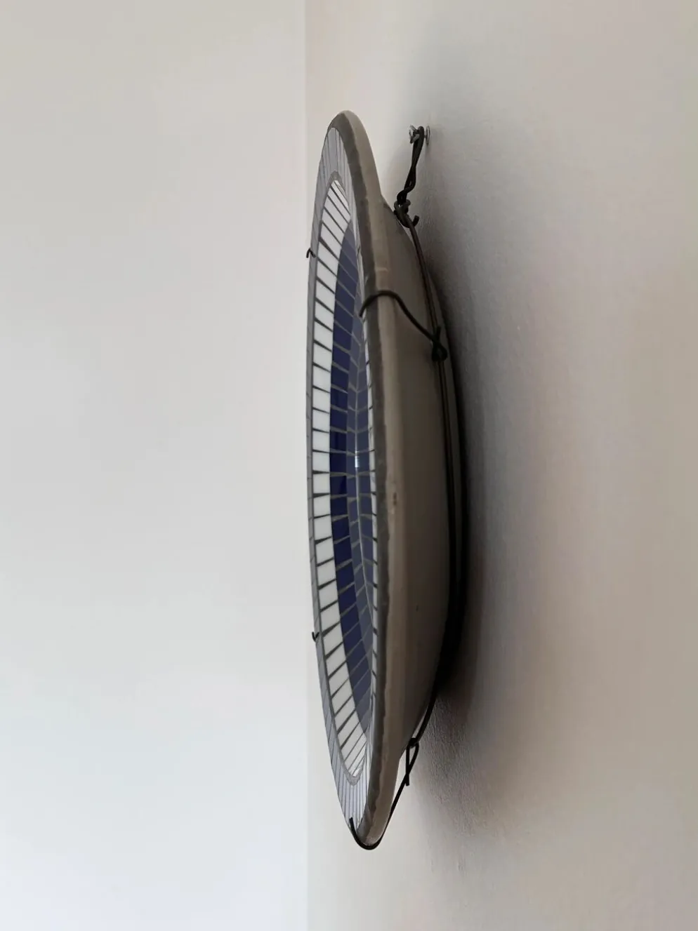 Miroir mural rond en mosaïque danois vintage, marqué B. J. H. Moller, années 1970