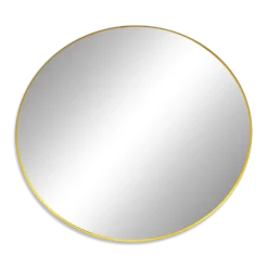 Miroir mural rond lumineux Gedy Space Age jaune – Italie, années 1970