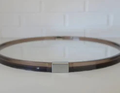 Miroir mural rond vintage des années 1970 / Attribué à Allibert / Miroir de salle de bain style Space Age