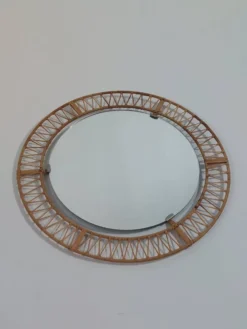 Miroir mural rond vintage en rotin, style bohème et ethnique