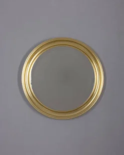 Miroir mural rond vintage italien en laiton, années 1970