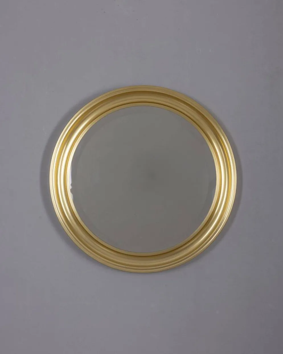 Miroir mural rond vintage italien en laiton, années 1970
