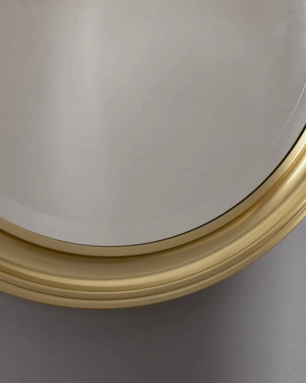 Miroir mural rond vintage italien en laiton, années 1970