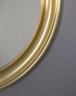Miroir mural rond vintage italien en laiton, années 1970