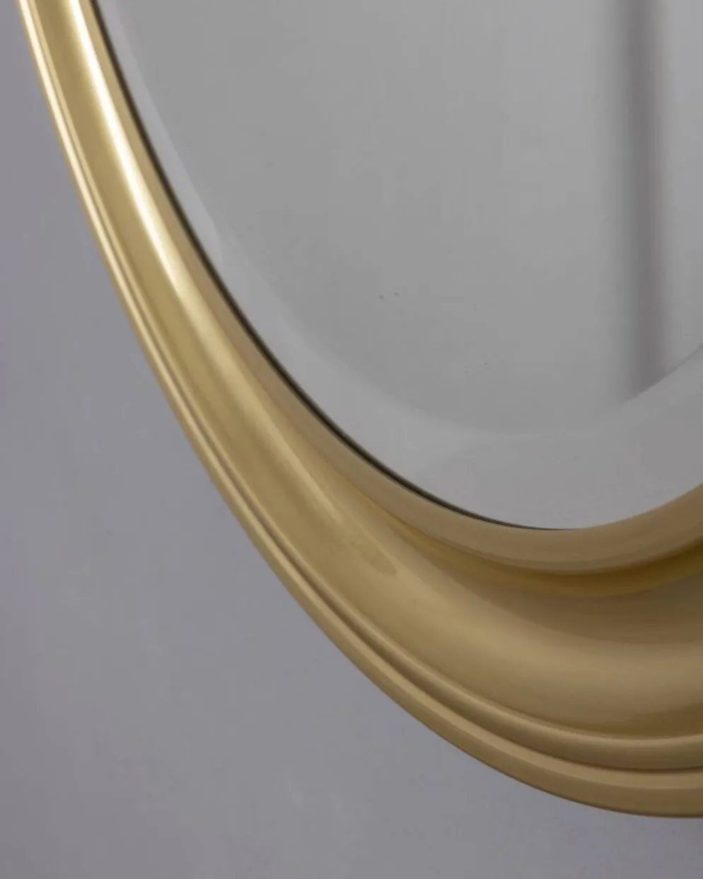 Miroir mural rond vintage italien en laiton, années 1970