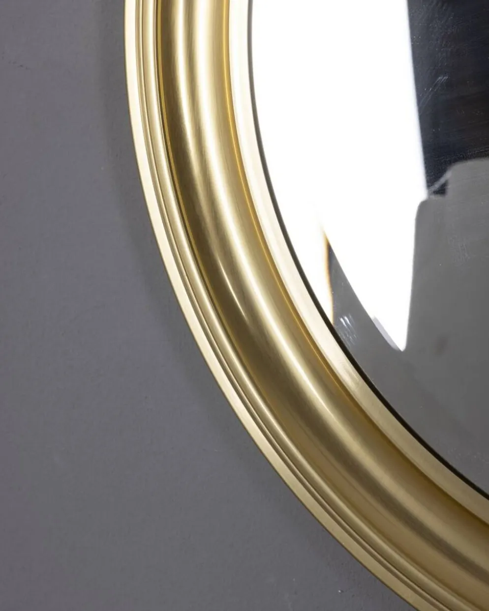Miroir mural rond vintage italien en laiton, années 1970