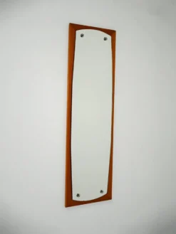 Miroir mural scandinave en acajou, années 1950