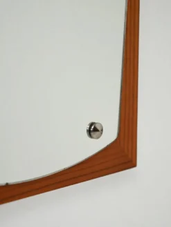 Miroir mural scandinave en acajou, années 1950