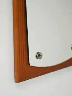Miroir mural scandinave en acajou, années 1950