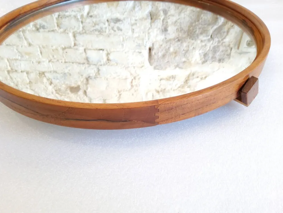 Miroir mural scandinave en teck - luxus