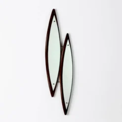 Miroir mural sculptural italien en bois années 60