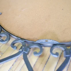 Miroir mural soleil en fer forgé avec motif cœur - 1960s