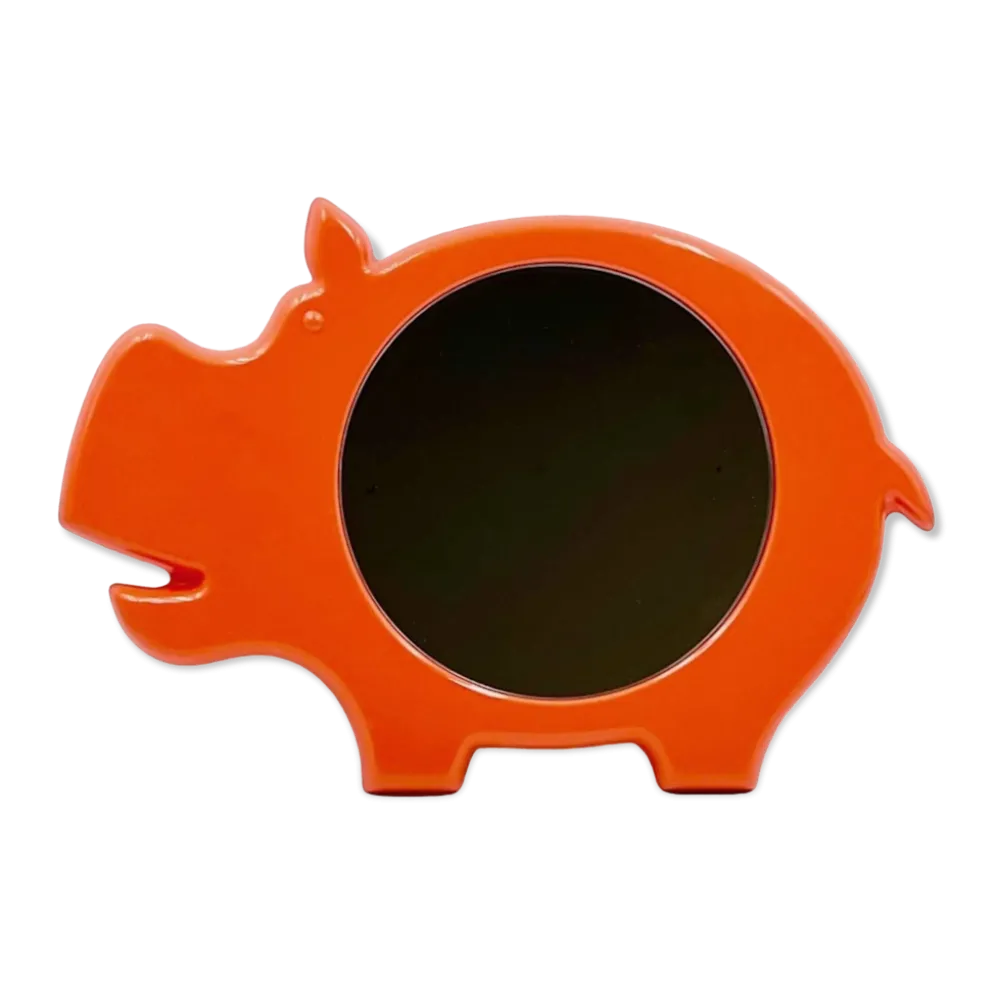 Miroir mural Space Age en forme d'hippopotame Poss Danemark, années 1960/70