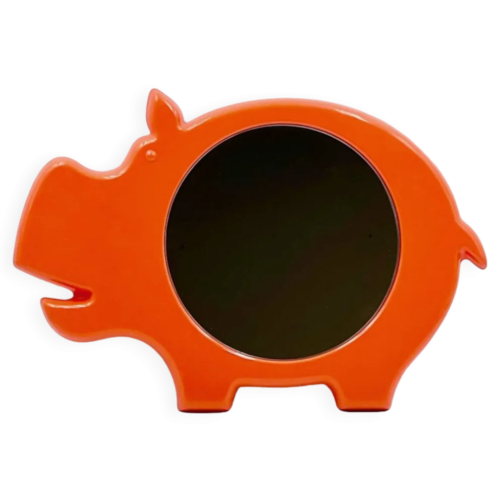 Miroir mural Space Age en forme d'hippopotame Poss Danemark, années 1960/70