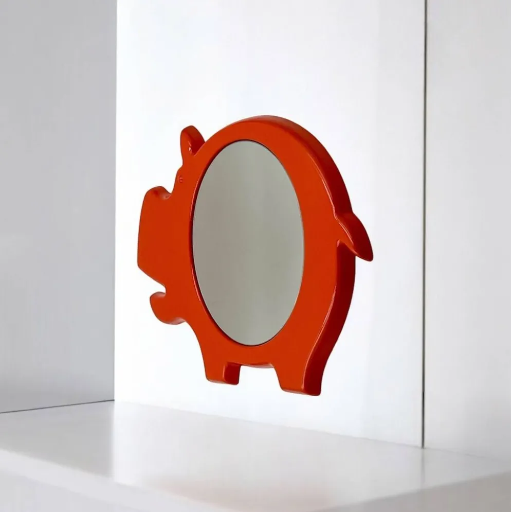 Miroir mural Space Age en forme d'hippopotame Poss Danemark, années 1960/70