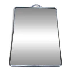 Miroir mural suspendre vintage barbier inox