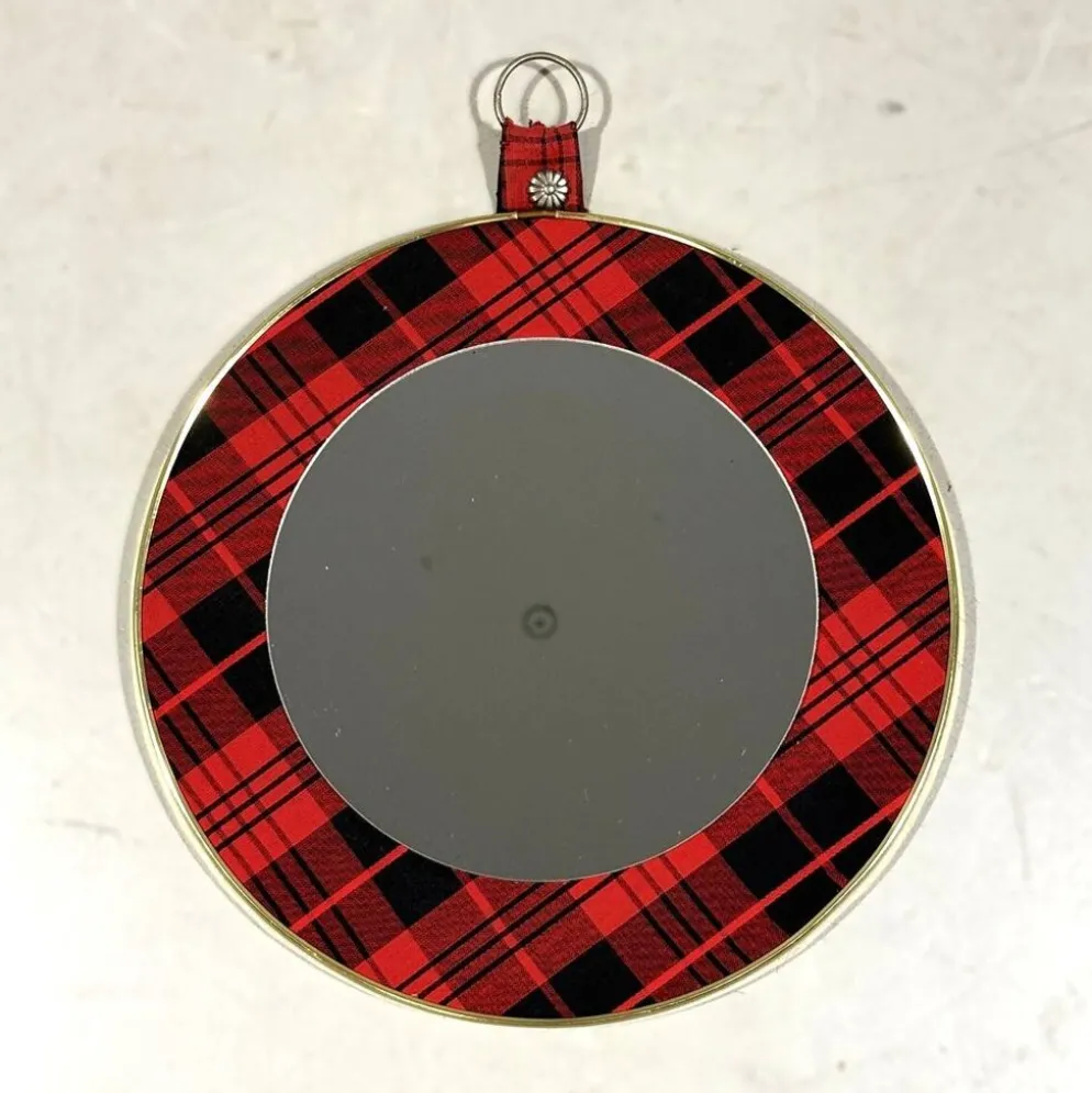 Miroir mural tartan des années 1960