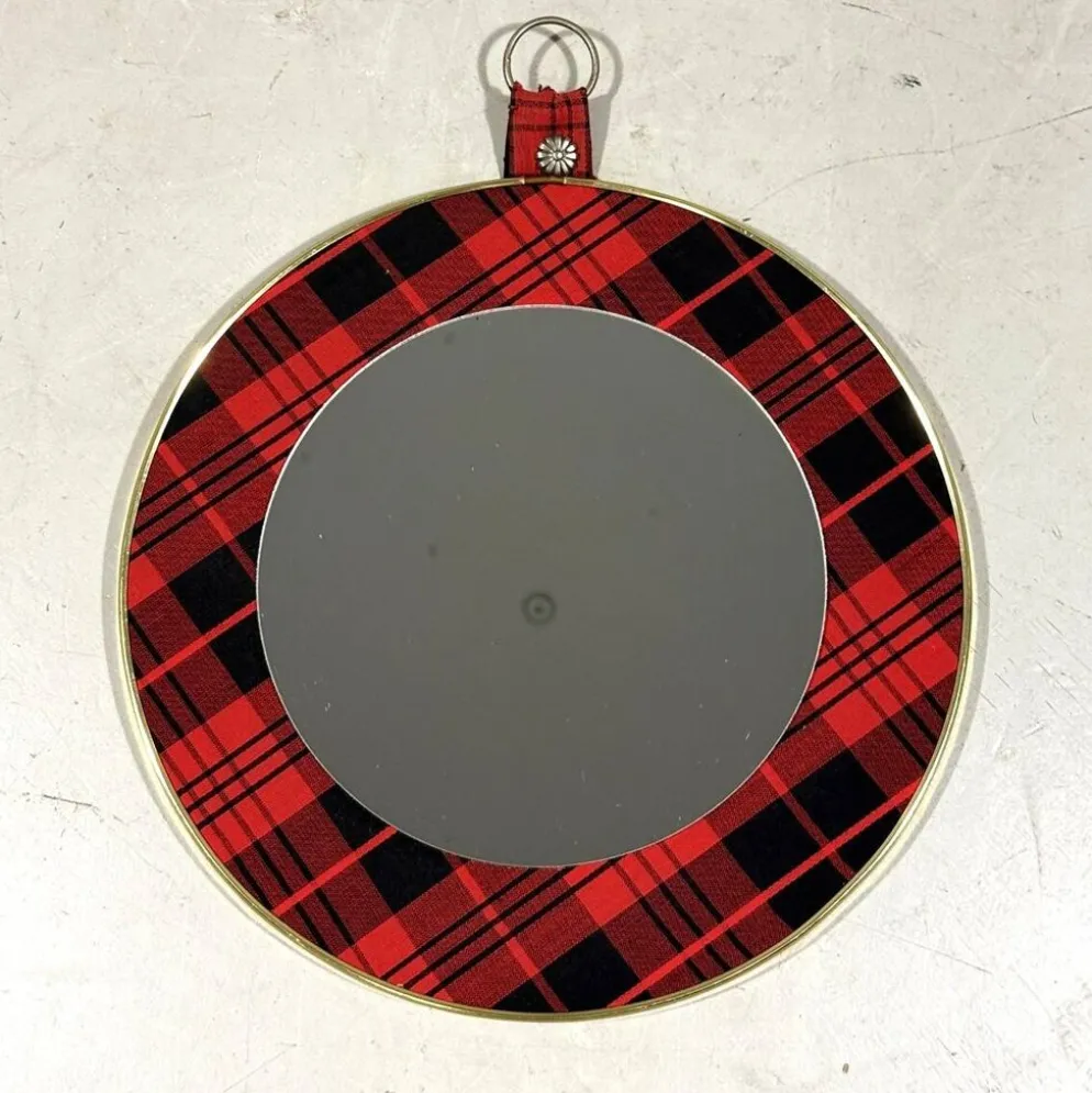 Miroir mural tartan des années 1960