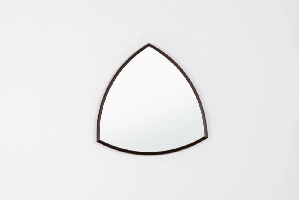 Miroir mural Thomas Poss Eferfolger en palissandre triangulaire Danemark 1960