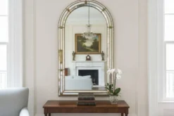 Miroir mural vintage Art déco incurvé
