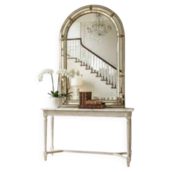 Miroir mural vintage Art déco incurvé